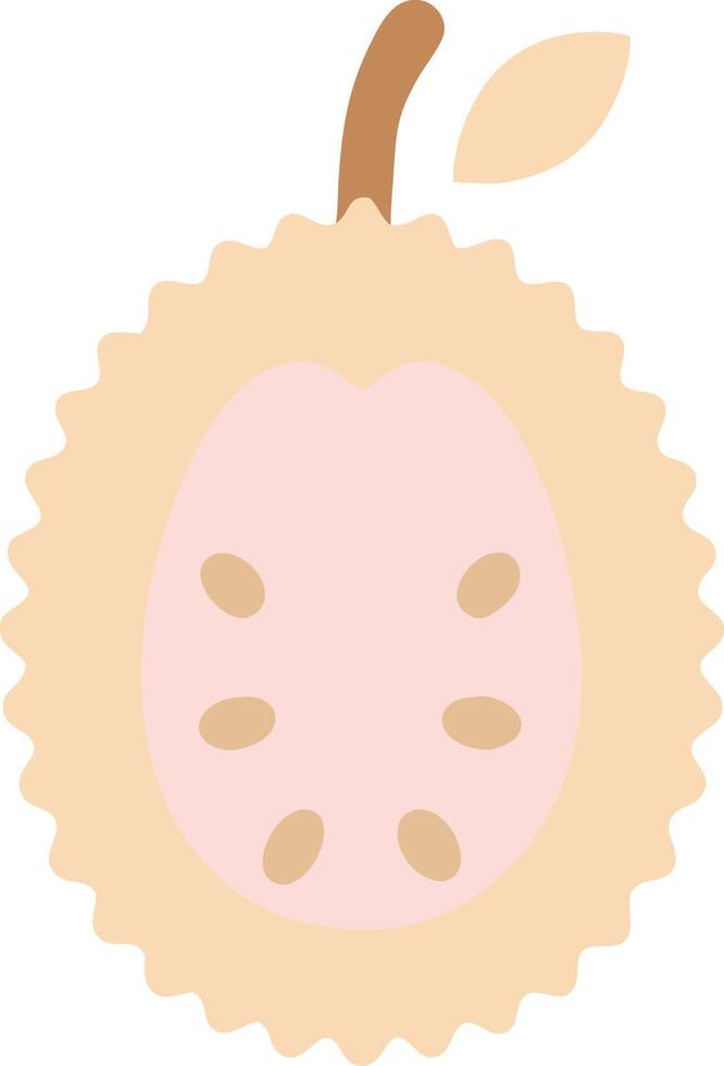 Illustration of Durian Fruit Slice with Seeds for Fresh Tropical Food Concepts vector