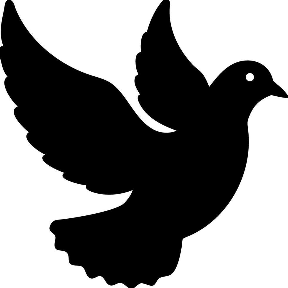 Silhouette of Dove in Flight Symbolizing Peace and Freedom Illustration vector