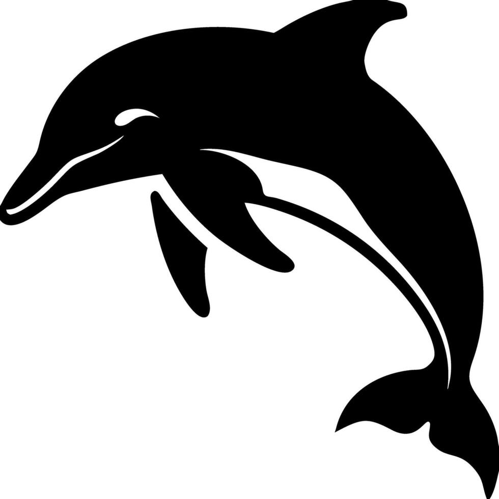 Silhouette Dolphin Illustration for Marine Graphic Design vector