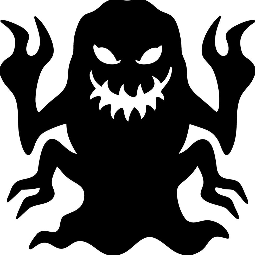 Spooky Monster Silhouette Art for Halloween Decorations and Designs vector