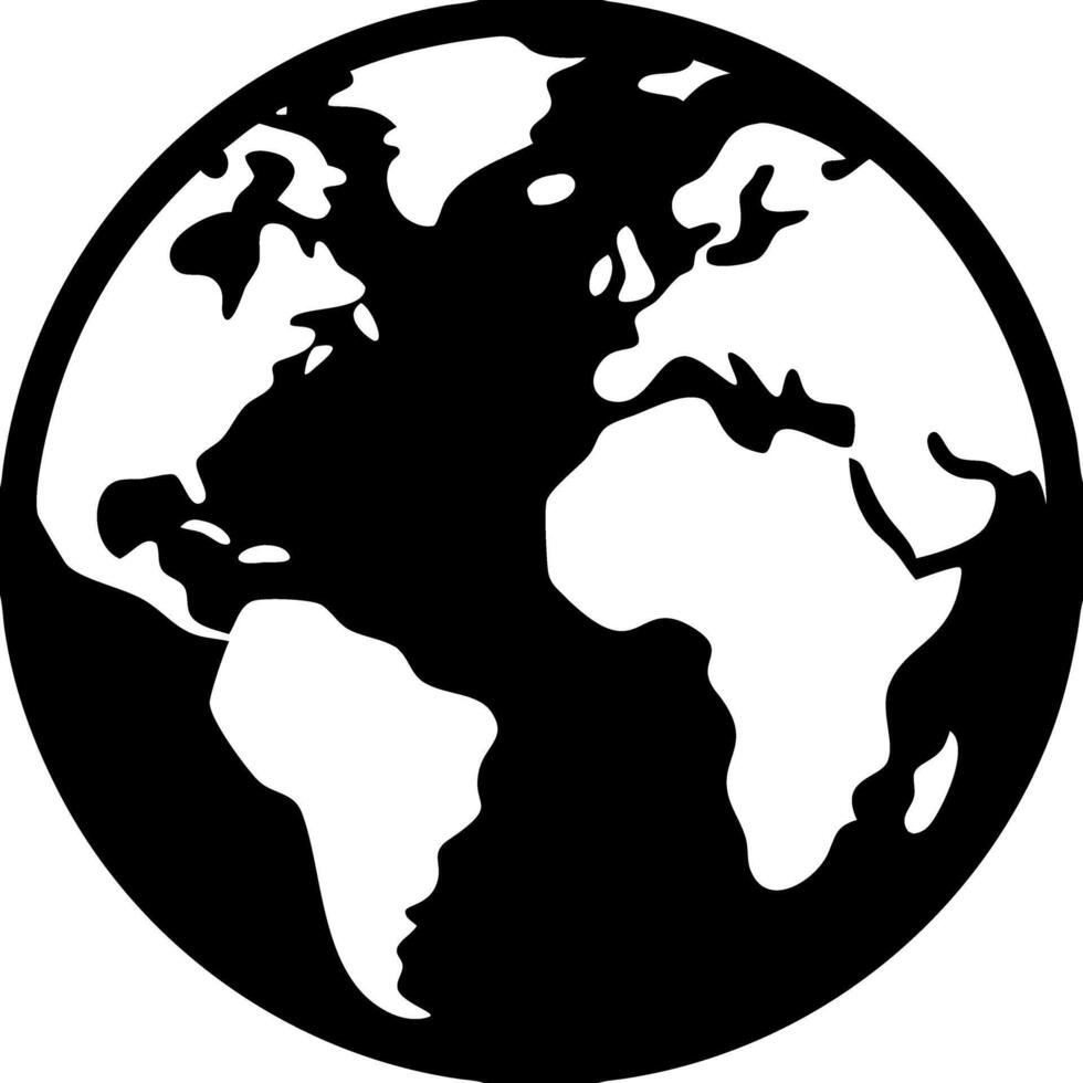 Illustration Earth Globe Silhouette World Map Continent Outline Geography Design vector