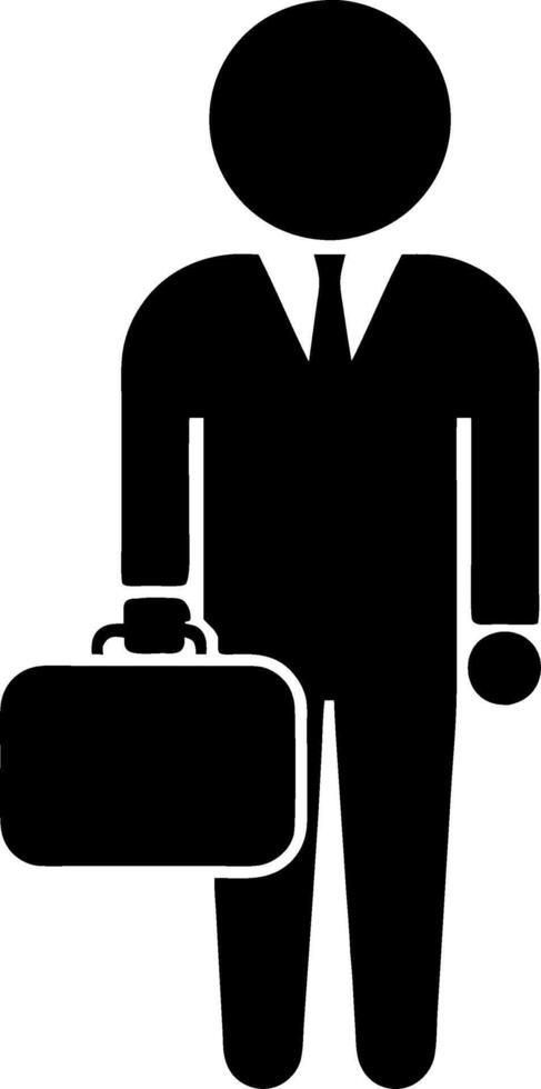 Businessperson Silhouette with Briefcase for Professional Use vector