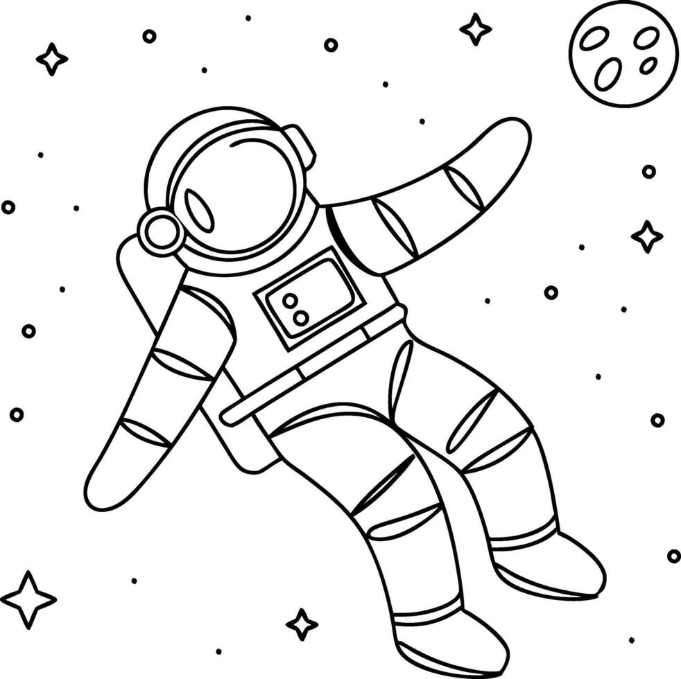 Astronaut Floating in Space Illustration for Science and Education vector