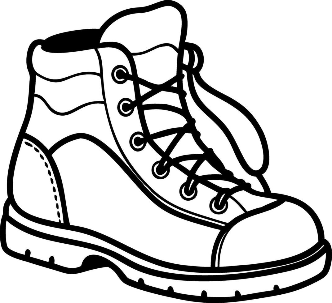 Illustration of Hiking Boot with Laces for Outdoor Adventure Themes vector