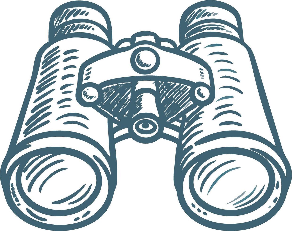 Vintage Binoculars Sketch Illustration for Exploration and Observation Themes vector