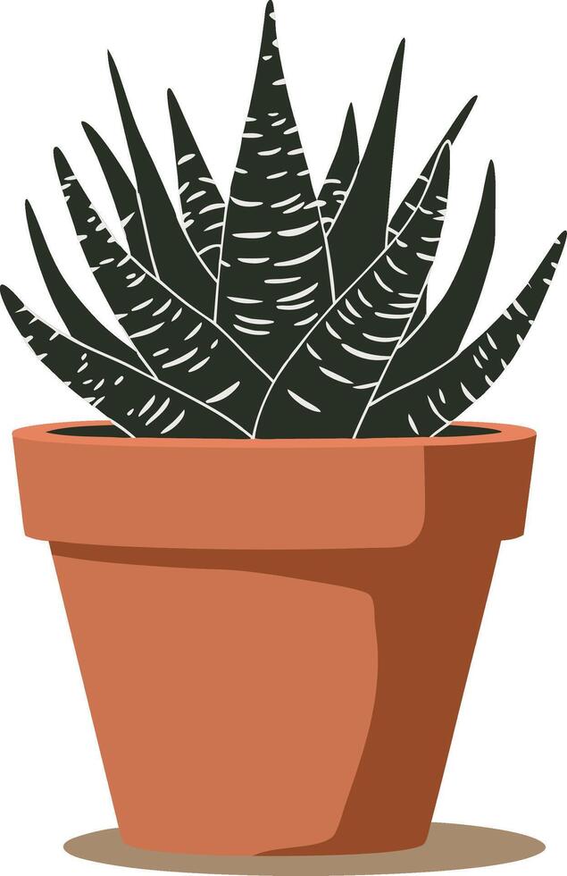 Illustration Potted Succulent Plant Ideal Home Decor Art vector