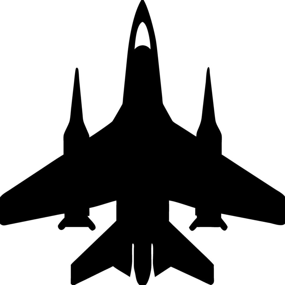 Silhouette of Military Fighter Jet Aircraft for Aviation Design vector