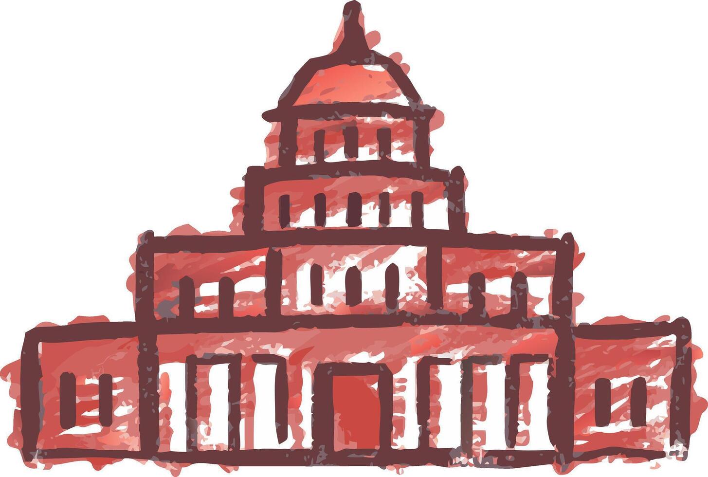 ic Capitol Building Illustrative Architectural Art vector