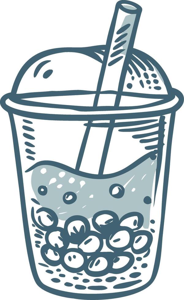 Bubble Tea Illustration Modern Drink Concept Beverage Design vector