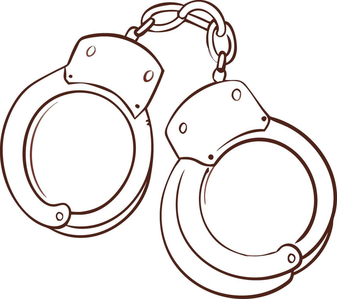Handcuffs Illustration Symbolizing Law Enforcement and Security vector