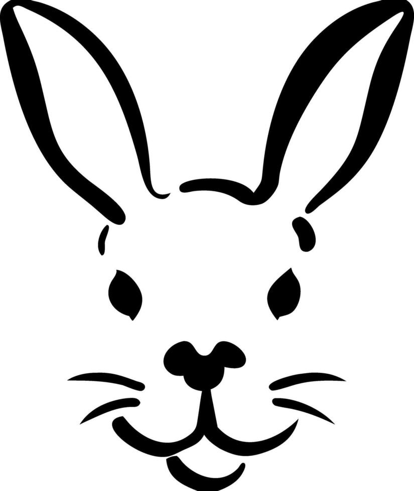 Minimalist Rabbit Face Illustration for Creative Design Projects vector