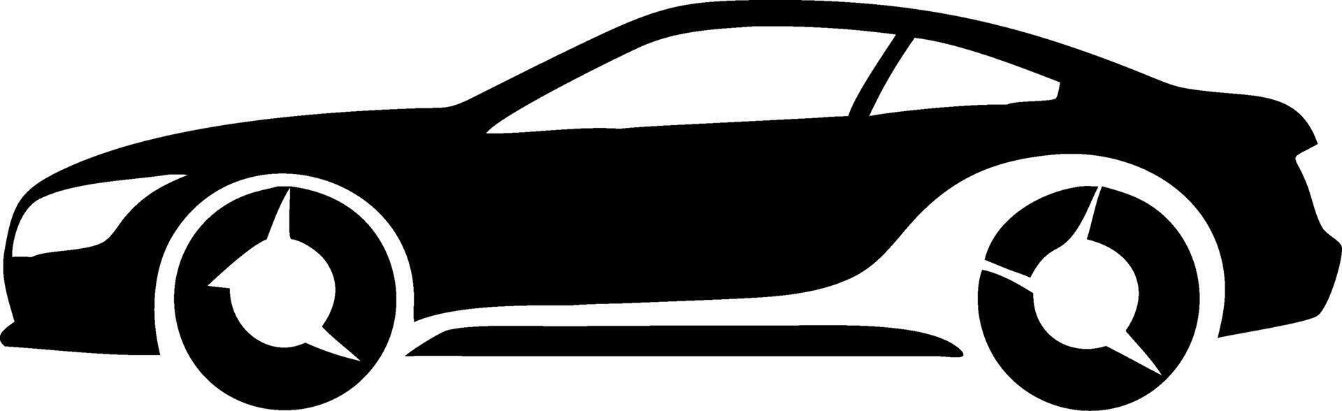 Sleek Sports Car Silhouette Illustration Ideal for Automotive Design Projects vector