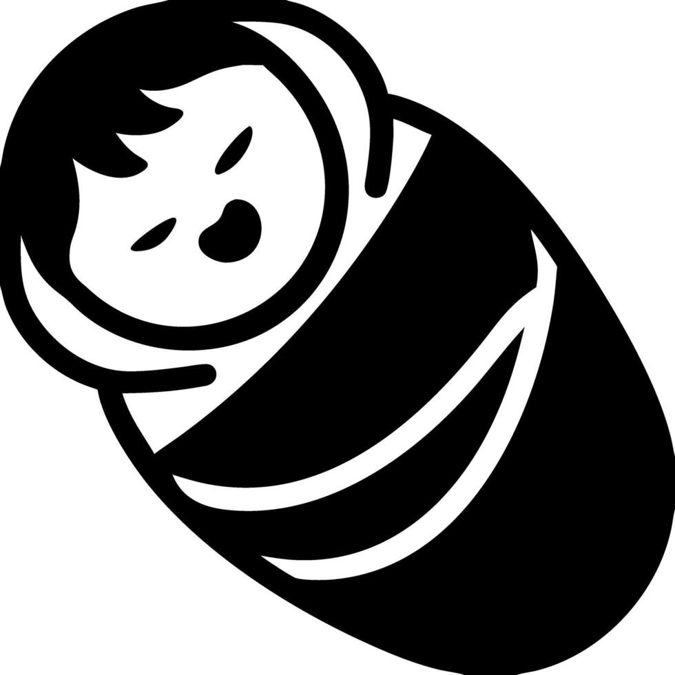 Minimalist Baby Swaddled for Childbirth and Parenting Themes vector