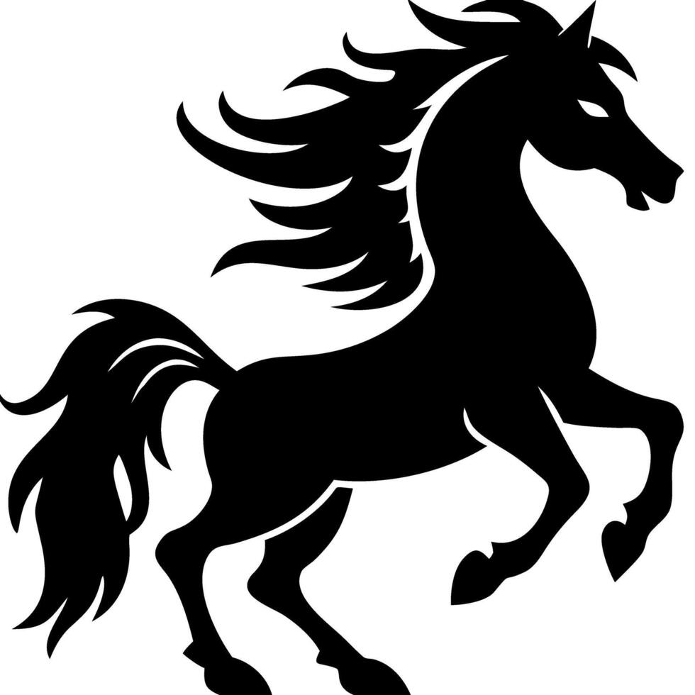 Majestic Rearing Horse Silhouette Art for Equine Themed Designs vector