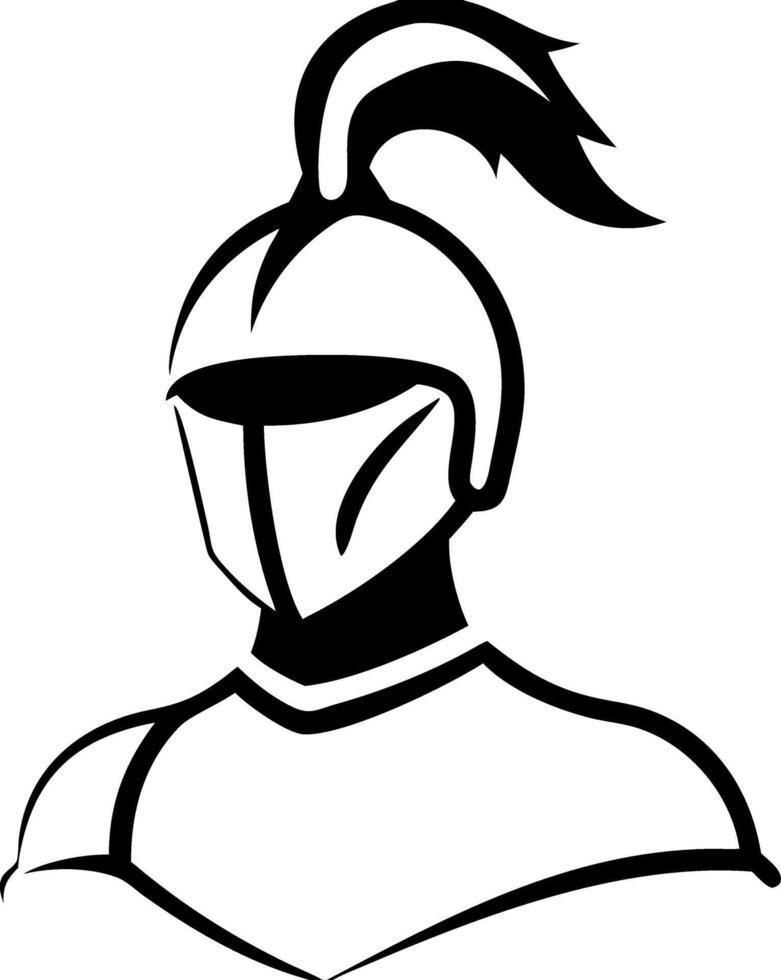 Medieval Knight Silhouette Illustration for Historical and Fantasy Design vector