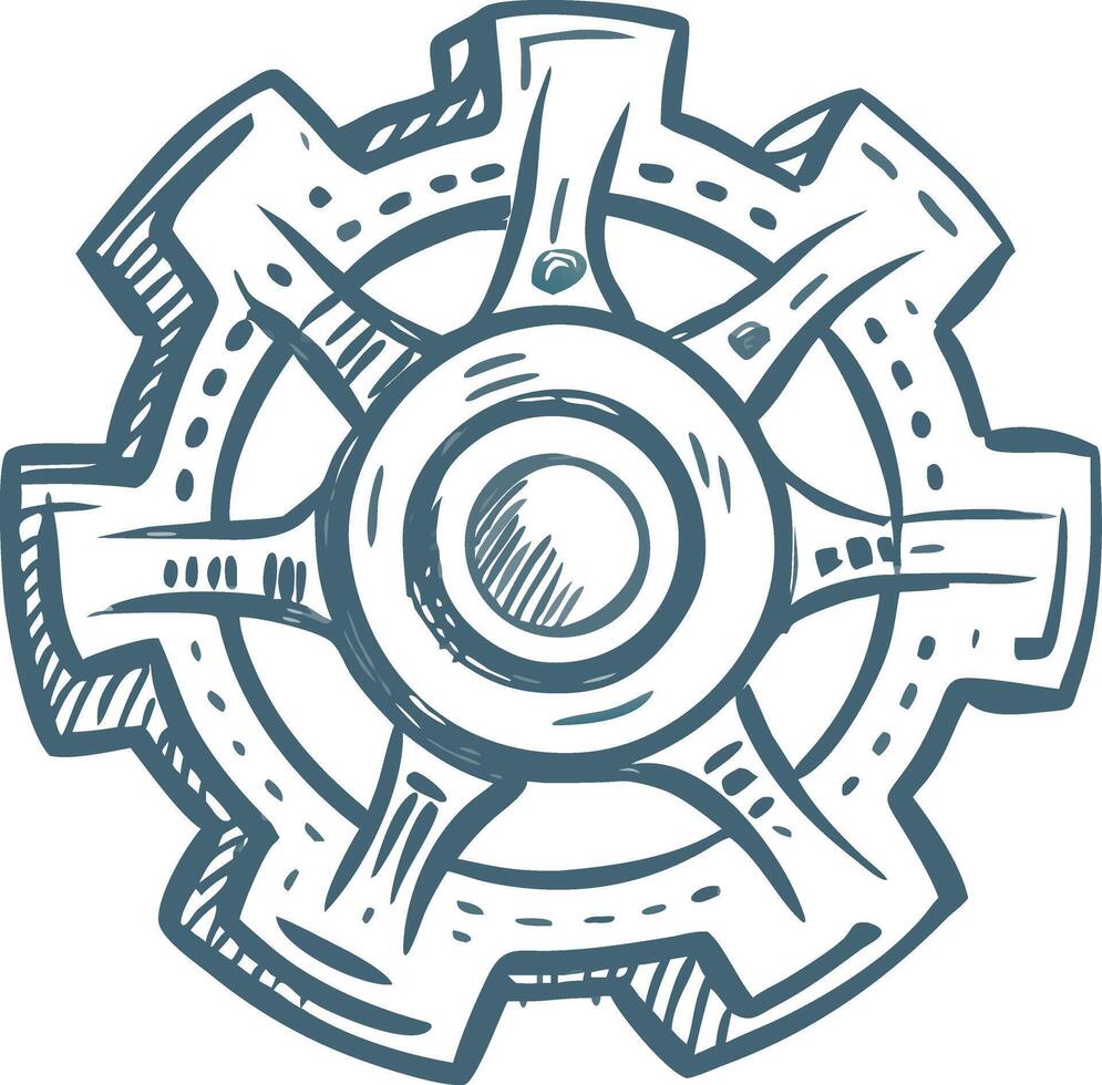 Intricate Gear Wheel Illustration Industrial Mechanical Design vector