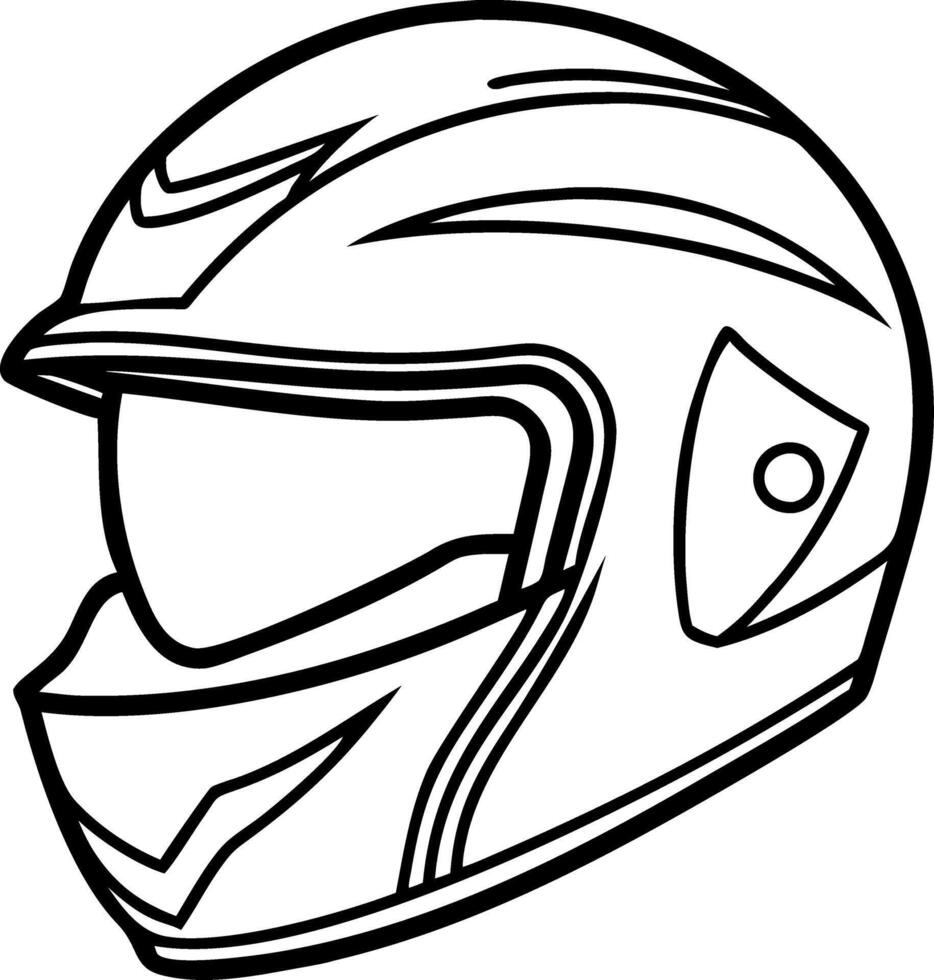 Motorcycle Helmet Outline Illustration Safety Gear Design vector