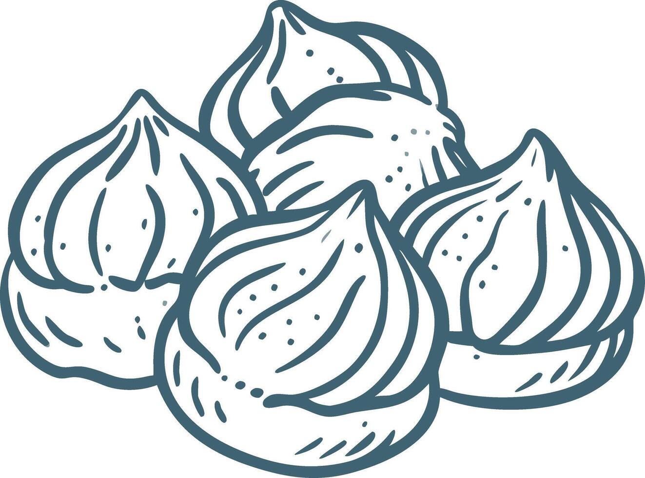 Hand Drawn Illustration of Creamy Meringue Peaks for Culinary Design vector