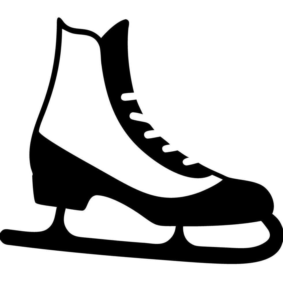 Ice Skate Silhouette Illustration for Winter Sports and Recreation vector