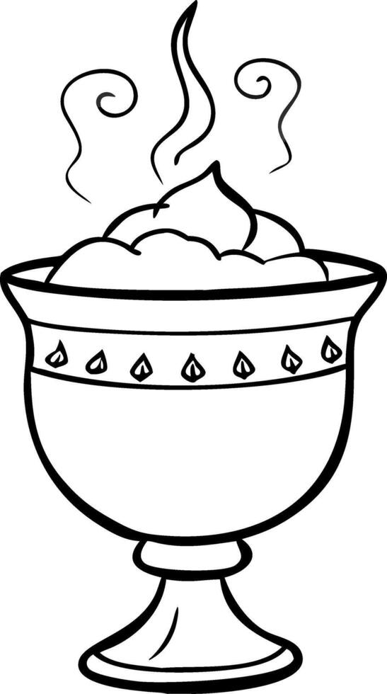 Ornate Chalice with Steam Symbolizing Warmth and Comfort in Simple Design vector