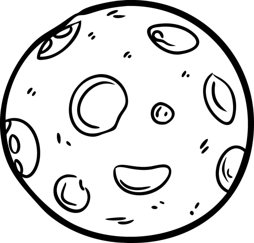 Simple Black and White Moon Craters Illustration for Space Designs vector