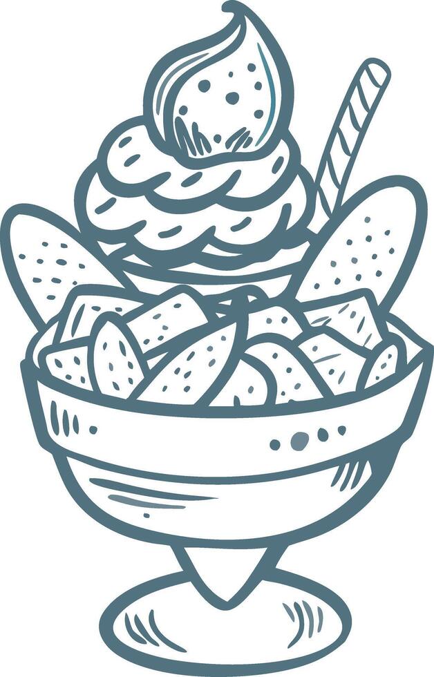 Delicious Ice Cream Sundae with Toppings Illustration for Dessert Lovers vector