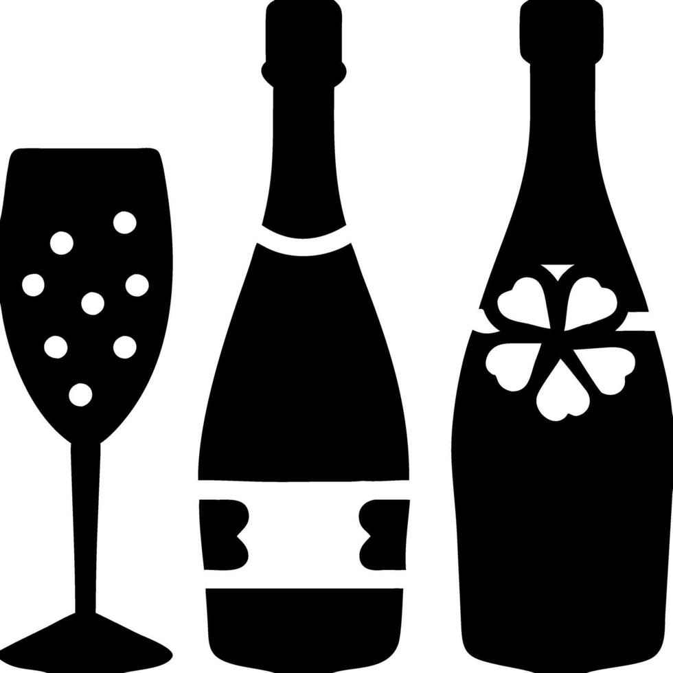 Elegant Champagne Bottle and Glass Celebration Design vector