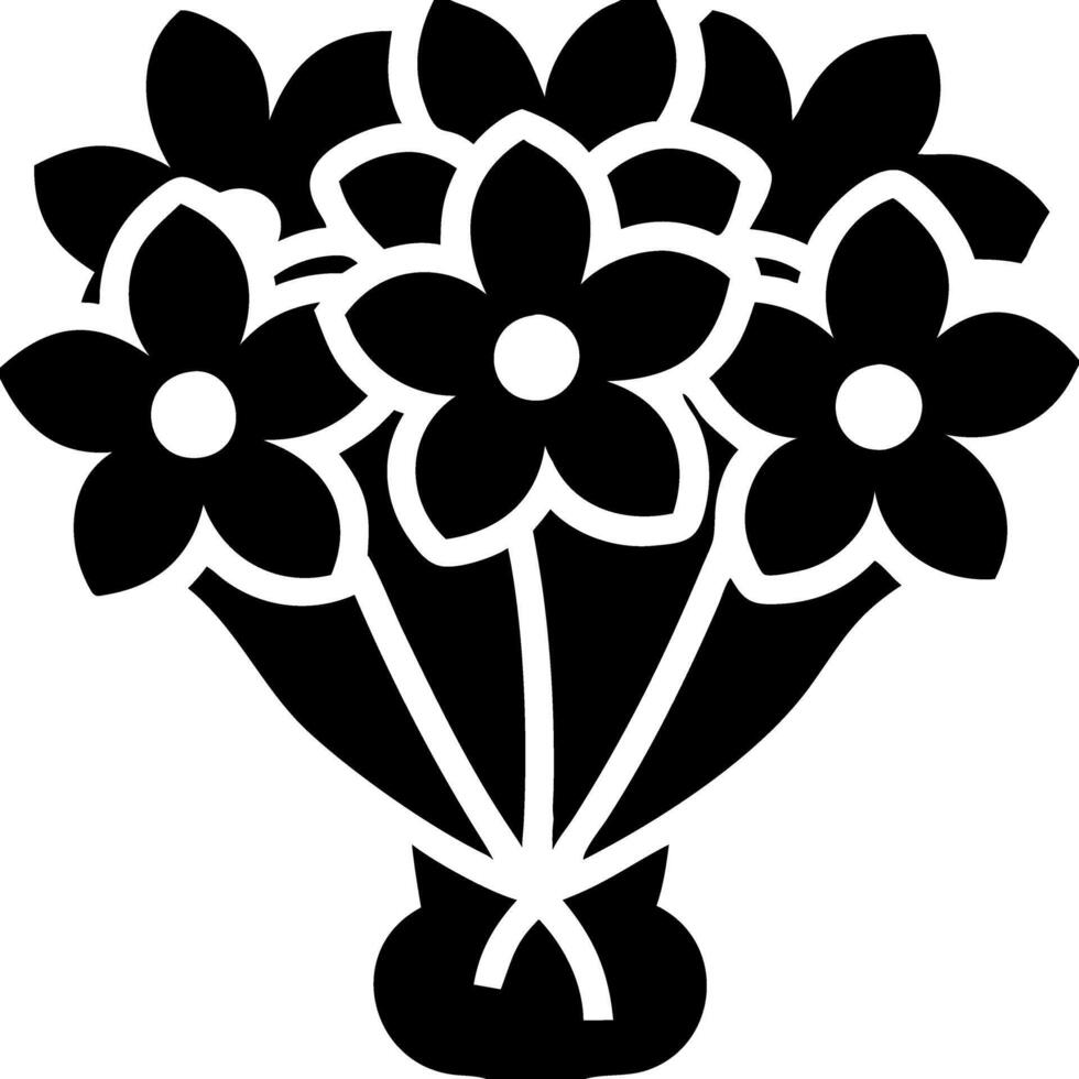 Elegant Floral Bouquet Silhouette for Decorative Design and Invitations vector