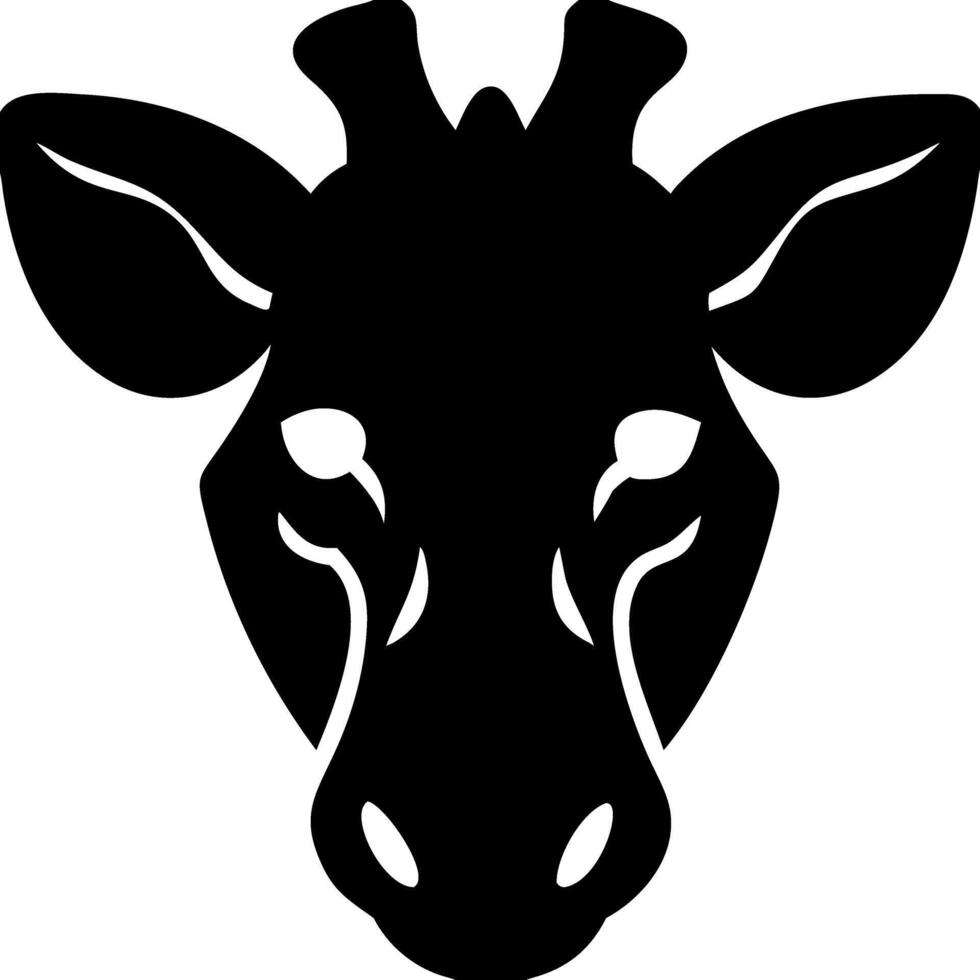 Giraffe Head Silhouette Illustration Animal Design Concept vector