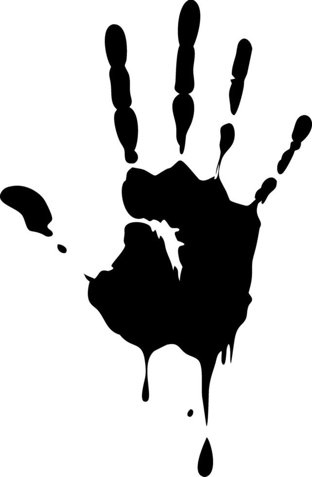 Dripping Black Handprint Illustration Symbolizing Mystery and Crime vector