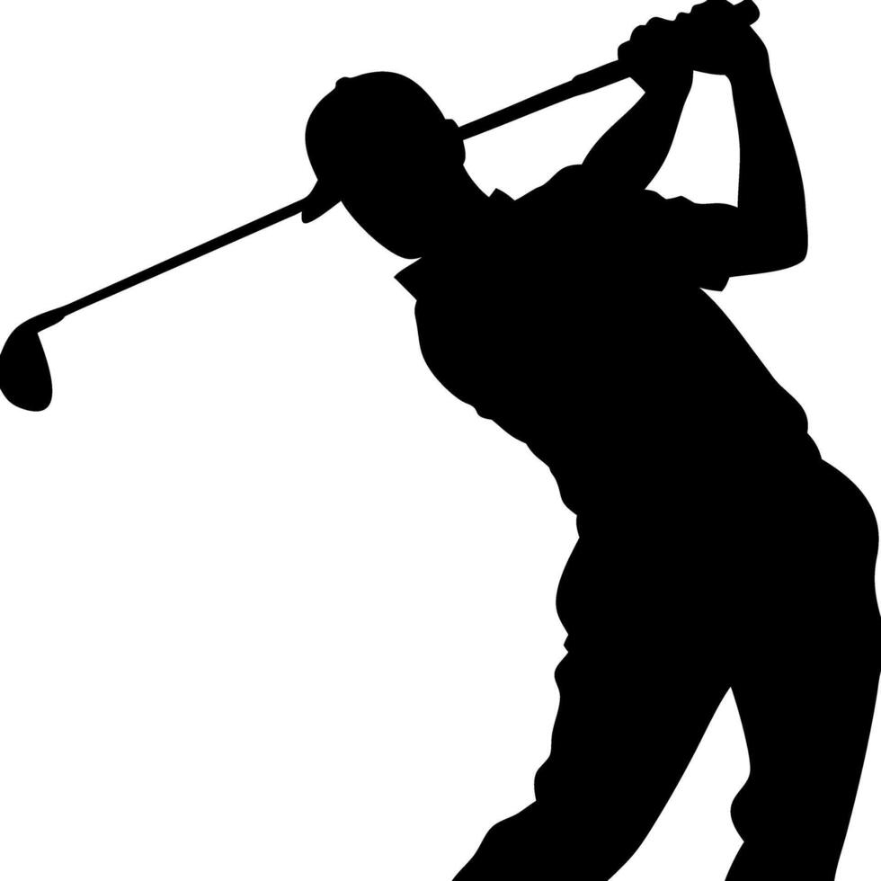 Golfer Silhouette Swinging Illustration Perfect for Sports Graphics and Design vector
