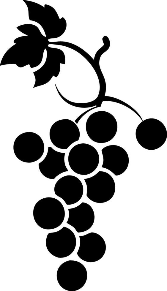Grapes Silhouette Art Symbolizing Wine and Agriculture vector