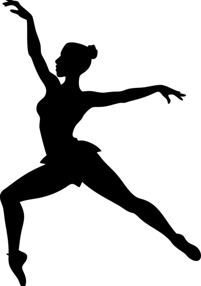 Elegant Ballet Dancer Silhouette Captures Graceful Dance Movement in Art vector