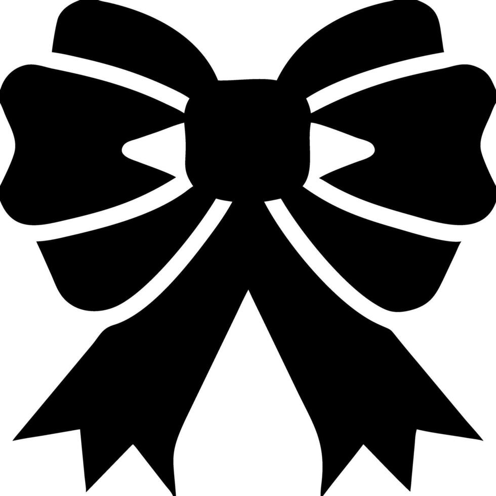Elegant Black Bow Silhouette for Gift Wrapping and Decoration vector