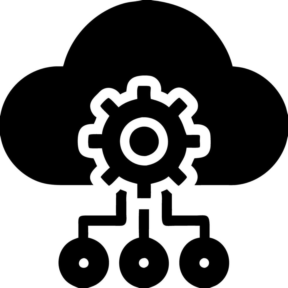 Cloud Computing Gear Connection Network Graphic for Technology Solutions vector
