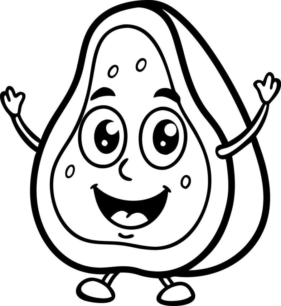 Cute Smiling Cartoon Avocado Character Illustration for Kids and Educational Designs vector