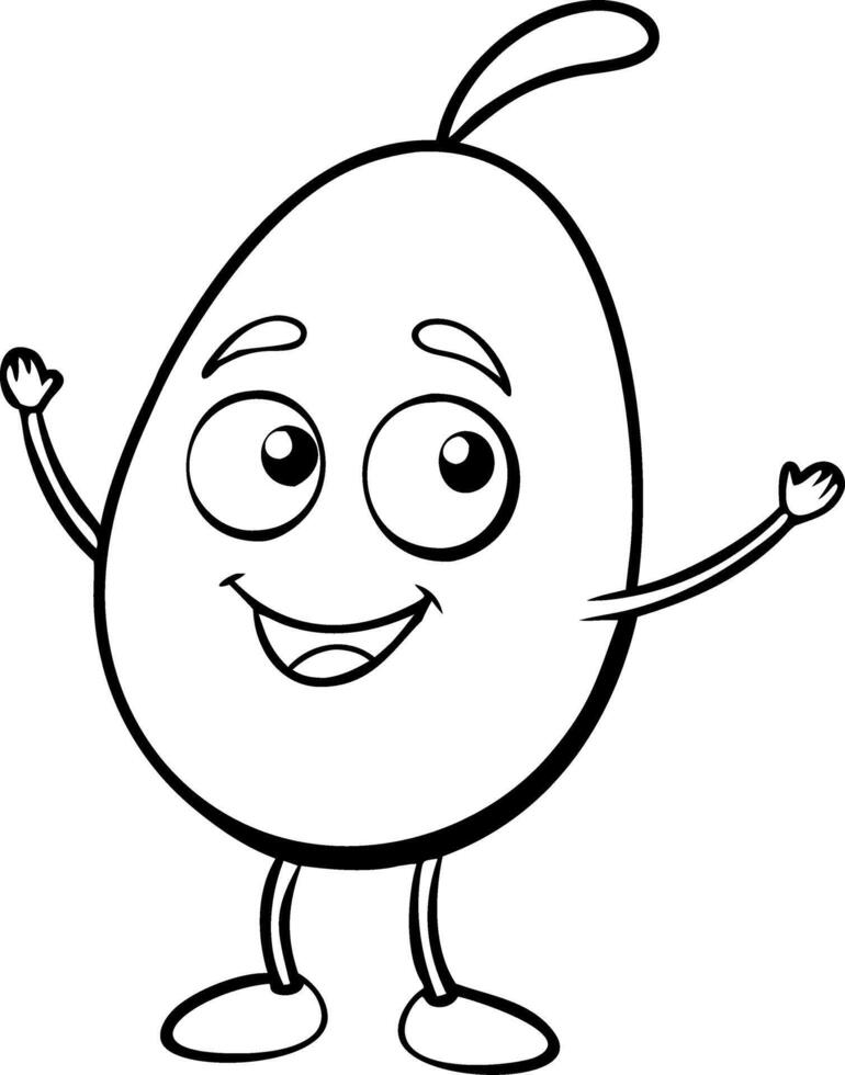 Cute Cartoon Character with Big Eyes and Smile in Illustration vector
