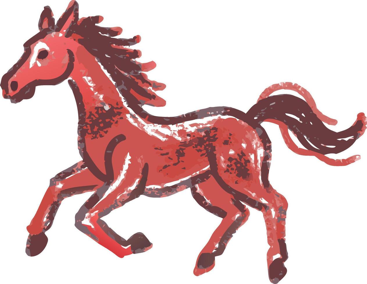 Dynamic Red Horse Illustration Representing Energy and Freedom vector