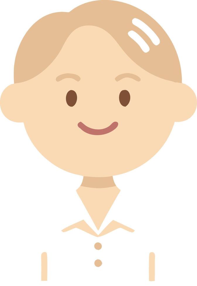 Cute Cartoon Child Avatar in White Shirt Minimalistic Illustration vector