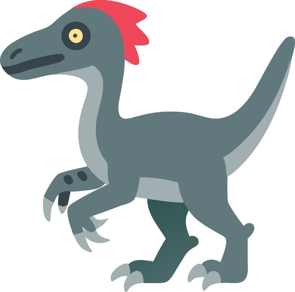 Colorful Cartoon Velociraptor Dinosaur Illustration for Kids and Educational Use vector