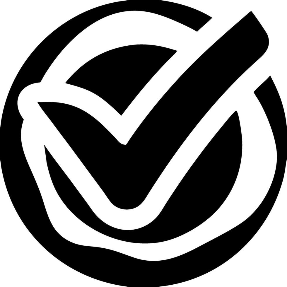 Bold Check Mark Symbolizing Approval and Confirmation vector