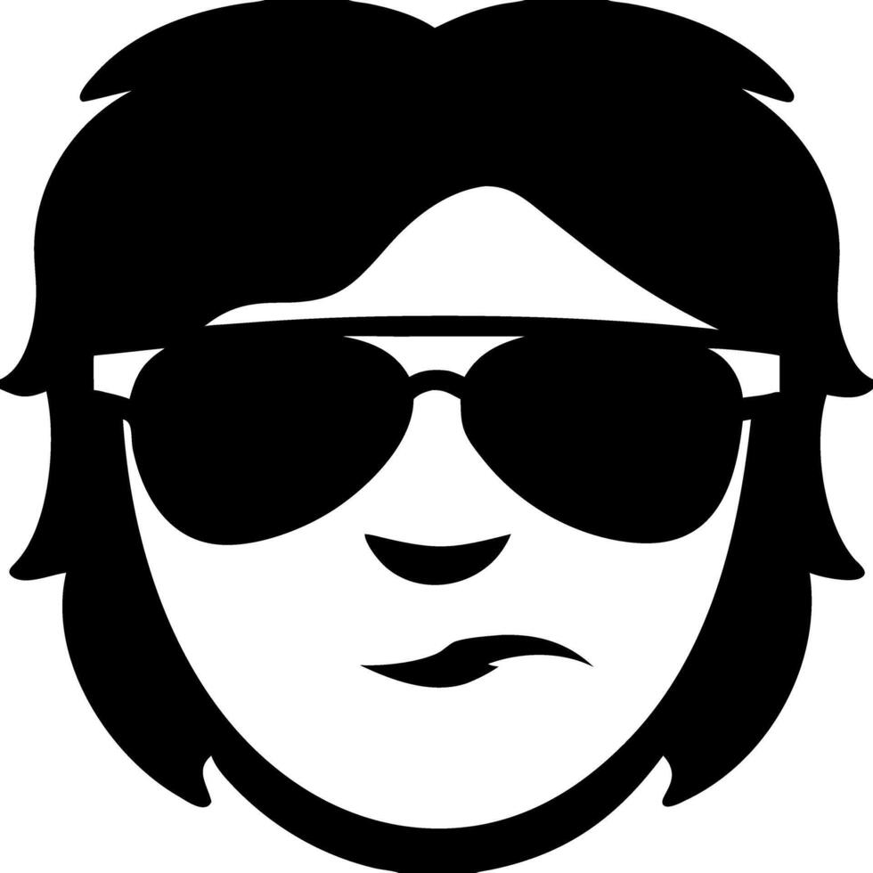 Cool Sunglasses Silhouette of Stylish Person with Hair and Facial Features vector