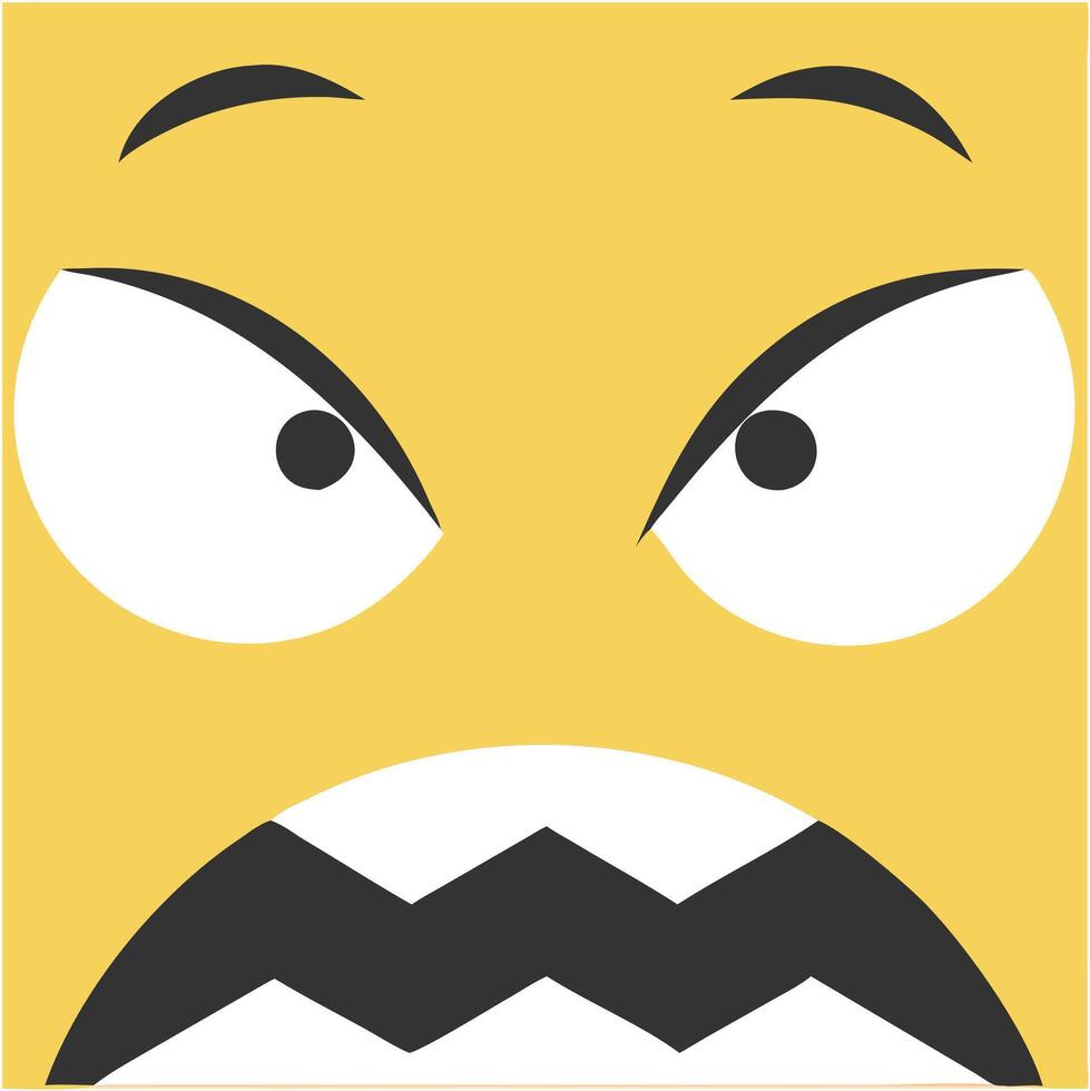 Angry Face Illustration Expressing Strong Emotion for Digital Design and Communication vector