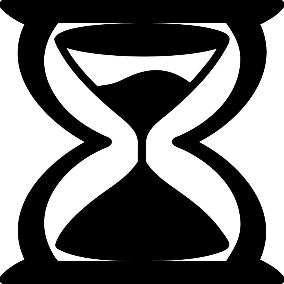 Black Hourglass Silhouette Symbolizing Time and Patience Concept vector