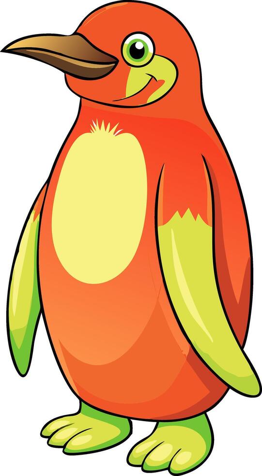 Colorful Cartoon Penguin Character Illustration for Kid-Friendly Designs vector