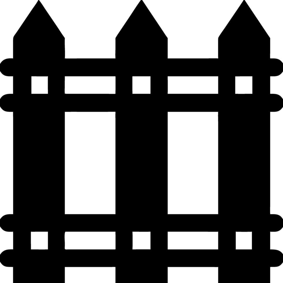 Black Wooden Picket Fence Illustration for Home Security and Garden Design vector