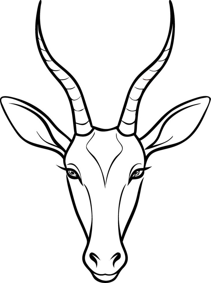 Antelope Head Line Art Detailed Illustration Wildlife Design vector