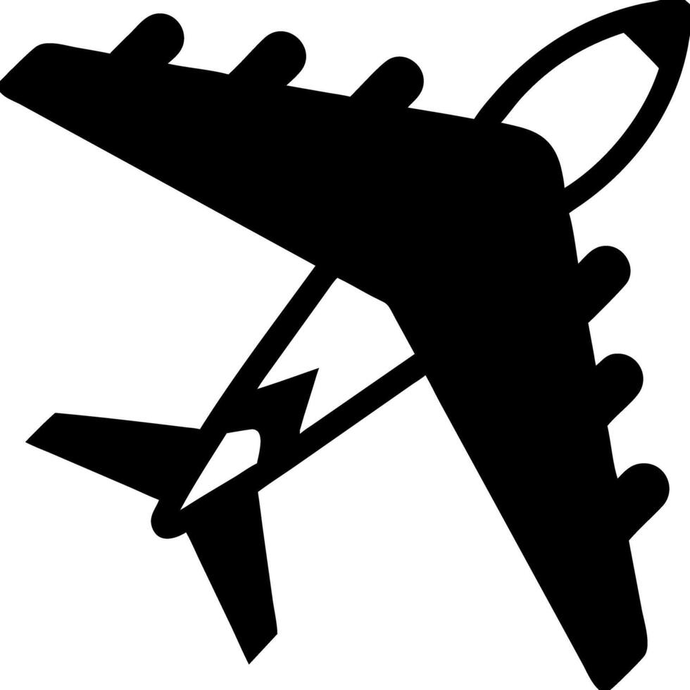 Black Airplane Silhouette for Travel and Aviation Themes vector