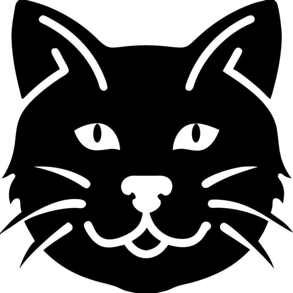 Black Cat Face Illustration for Design and Decoration Projects vector