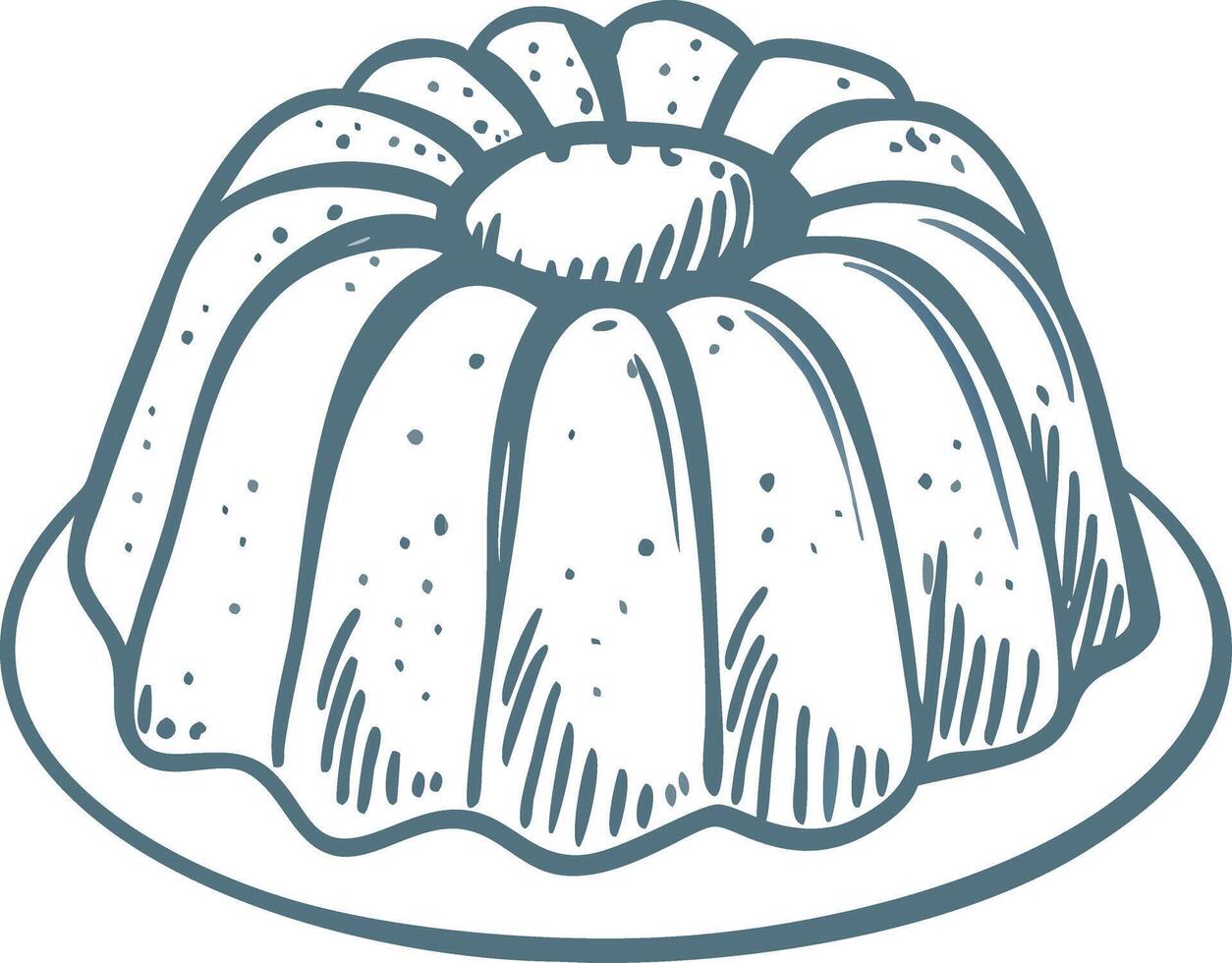 Traditional Bundt Cake Illustration Classic Dessert Art for Culinary Designs vector